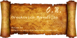 Oreskovics Manuéla névjegykártya